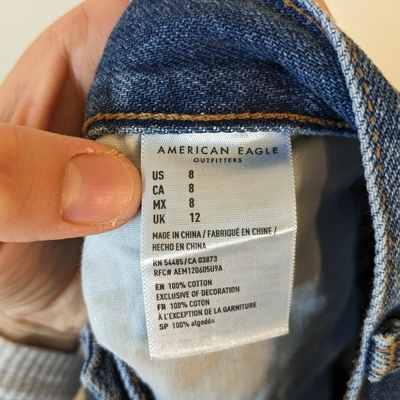 American Eagle Mom Short Jean Shorts Rolled Hem Women's Size 8 - Picture 5 of 7
